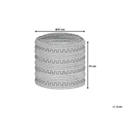 Beliani GUNTUR - Poef - Wit - 41 cm - Katoen