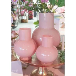 Hakbijl Glass Bloemenvaas Deborah - Roze - glas - D20 x H 26 cm Best