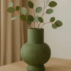 Hakbijl Glass Bloemenvaas Deborah - Groen - glas - D17 x H22 cm