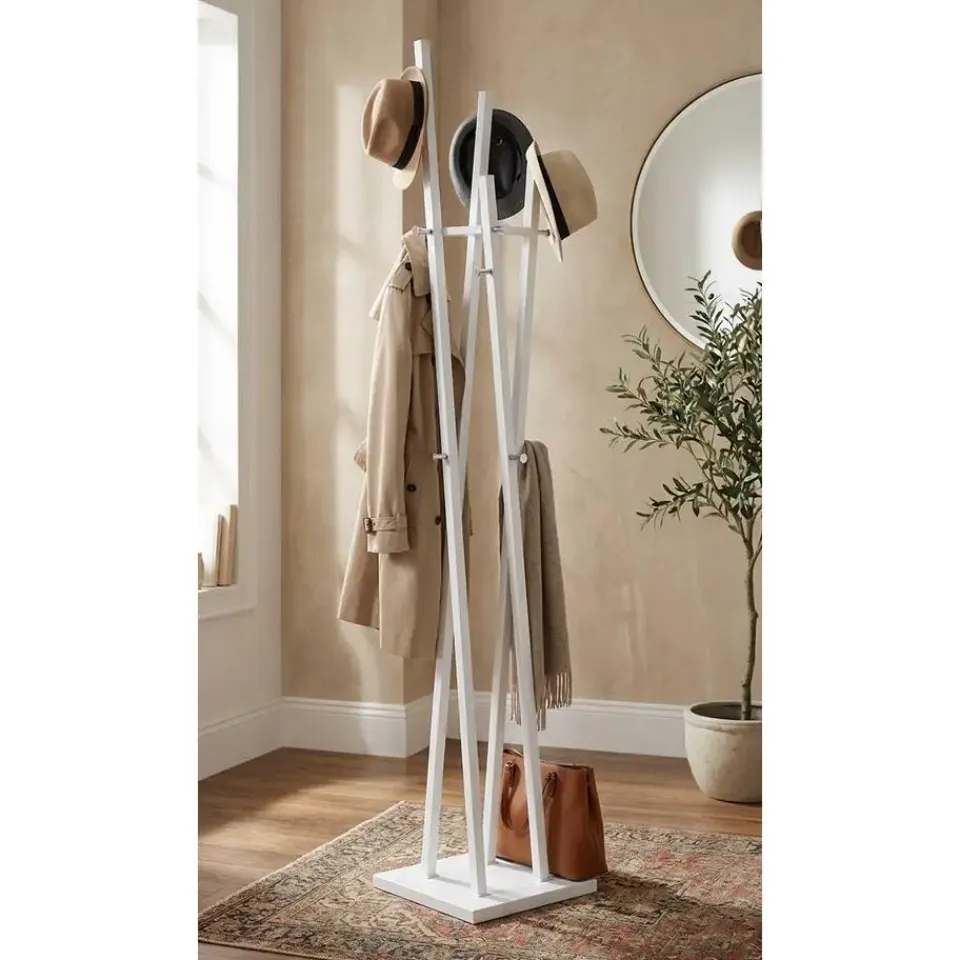 Haku Staande kapstok - 35 x 35 x 192 cm - Wit New