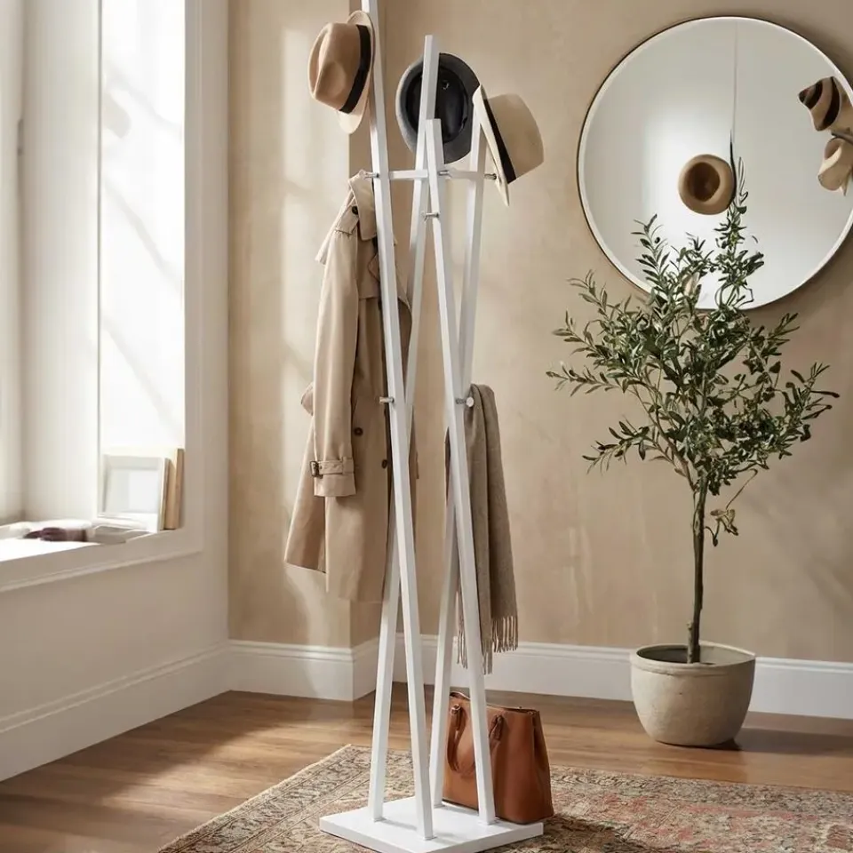 Haku Staande kapstok - 35 x 35 x 192 cm - Wit New