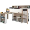 Parisot Halfhoogslaper Duffy 90x200cm met bureau - wit / eikdecor Discount