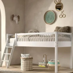 Vipack Halfhoogslaper Forrest 90x200cm - massief beukenhout - wit Online