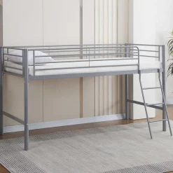 Emob Exclusive Halfhoogslaper Julie 90x200cm - metaal - mat grijs Sale