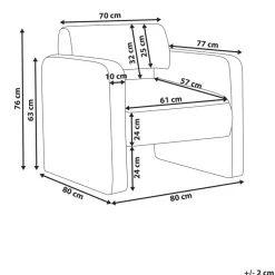 Beliani HALLSBERG - Fauteuil - Taupe - Bouclé