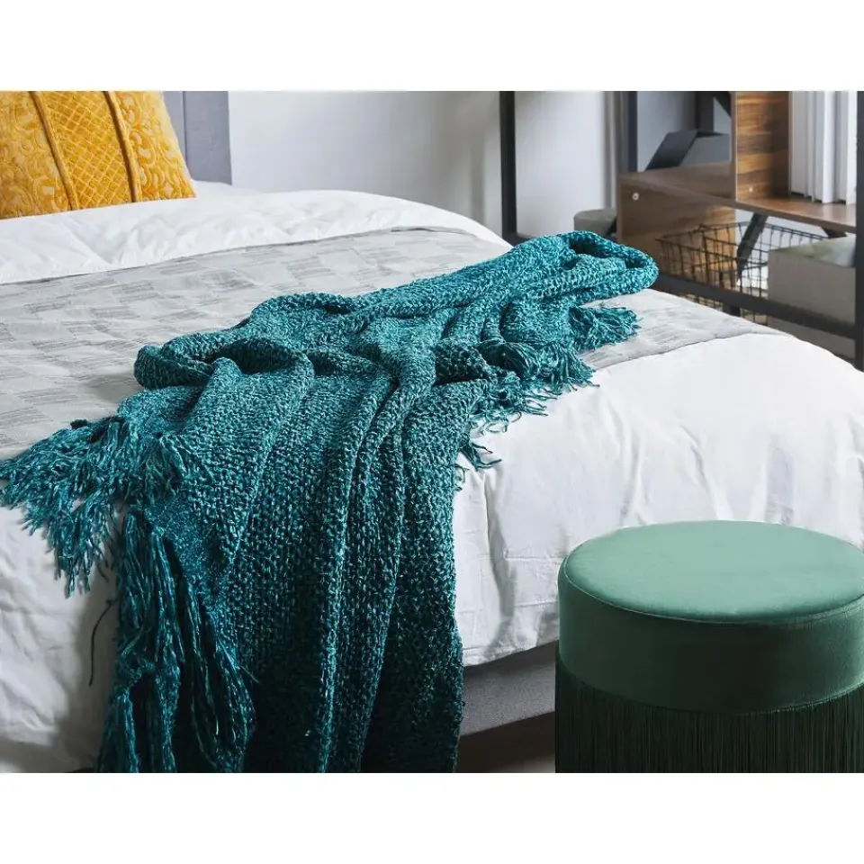 Beliani HAMAT - Plaid - Groen - 150 x 200 cm - Polyester Online