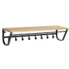 Merkloos Hangende Kapstok voor Muur of Wand - 8 Haken en 1 Bar - 90 cm Lang - Lichte Eik Hot