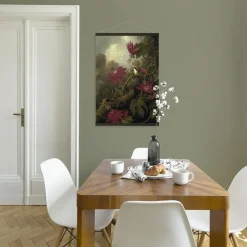 Art for the Home Hangende Poster Linnen Schemerige Schoonheid Jungle Kolibrie 100x70cm Clearance