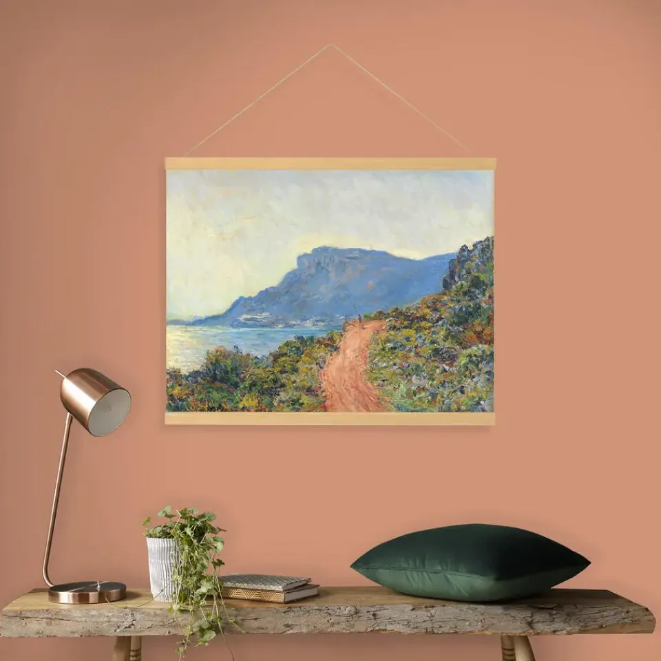 Art for the Home Hangende Poster Linnen Zuidelijk Landschap Monet The Red Road 60x80cm Online