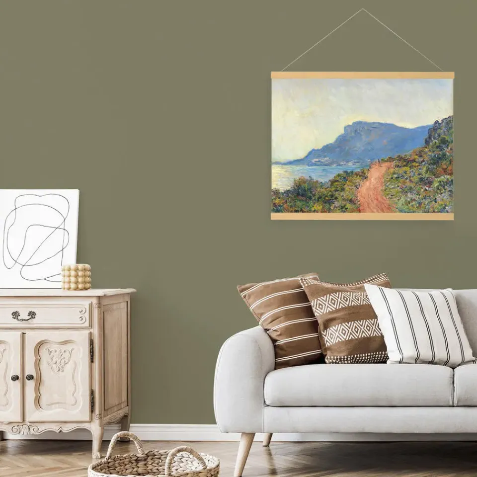 Art for the Home Hangende Poster Linnen Zuidelijk Landschap Monet The Red Road 60x80cm Online