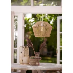 Light & Living Hanglamp Caspian - Bruin/Wit- Ø40cm Outlet