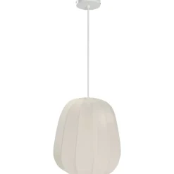 Leen Bakker Hanglamp Fenne - wit metaal - E27 - 150xØ35 cm Sale