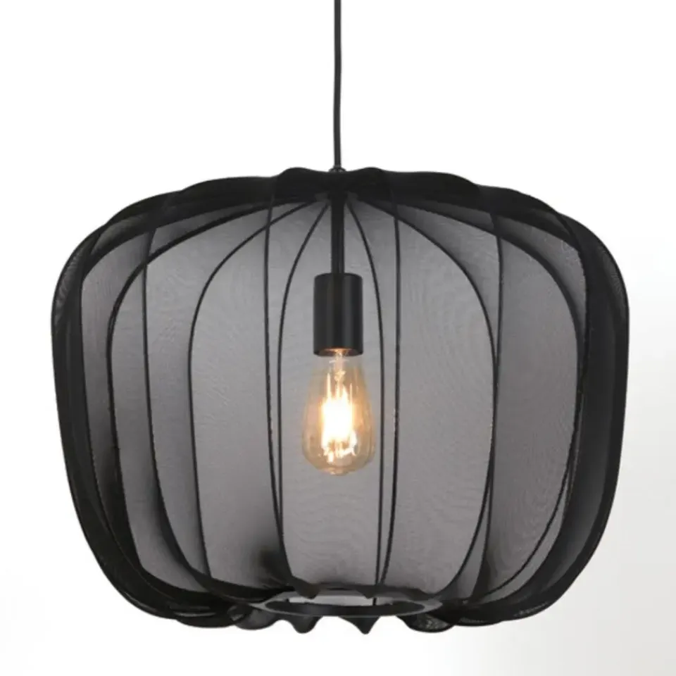 Light & Living Hanglamp Plumeria - Zwart - Ø50cm New