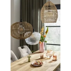 Leen Bakker Hanglamp Yosemite - helder/mat zwart - Ø25x120 cm Best