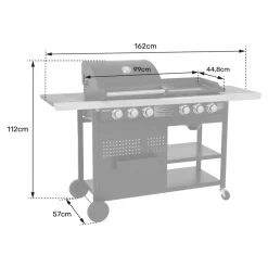 Happy Garden Gas barbecue VESUVIO - Zwart - Staal Clearance