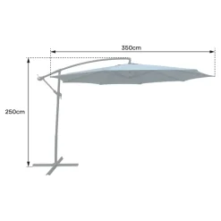 Happy Garden Offset paraplu OAHU - Blauw - Staal Clearance