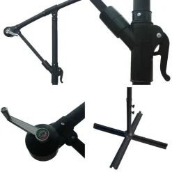 Happy Garden Parasol OAHU - Bruin - Staal Hot