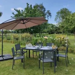 Happy Garden Parasol OAHU - Bruin - Staal Hot