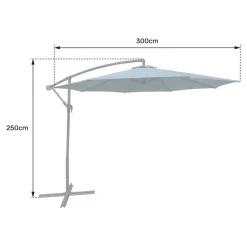 Happy Garden Parasol OAHU - Zwart - Staal Online