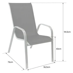 Happy Garden Stoel MARBELLA - Grijs - Aluminium Outlet