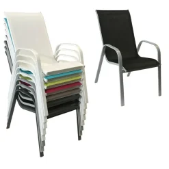 Happy Garden Stoel MARBELLA - Zwart - Aluminium Clearance