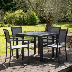 Happy Garden Tuinmeubilair BERGAMO - Grijs - Aluminium