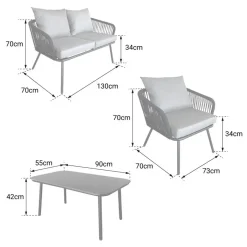 Happy Garden Tuinmeubilair OUVÉA - Grijs - Touw New