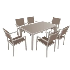 Happy Garden Tuinmeubilair BERGAMO - Bruin - Aluminium Discount