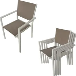 Happy Garden Tuinmeubilair BERGAMO - Bruin - Aluminium Discount