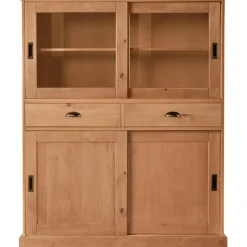 Loft24 Harry - Kast met 2 glazen deuren en 2 deuren natuurlijk grenen Outlet