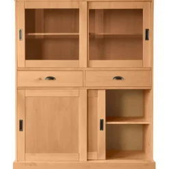 Loft24 Harry - Kast met 2 glazen deuren en 2 deuren natuurlijk grenen Outlet