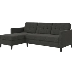 Dorel Home Hartford - 3-zits hoekslaapbank in antraciet stof Clearance