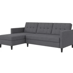 Dorel Home Hartford - 3-zits hoekslaapbank in grijs stof Discount