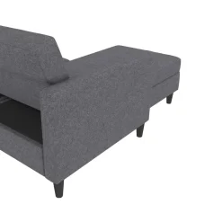 Dorel Home Hartford - 3-zits hoekslaapbank in grijs stof Discount