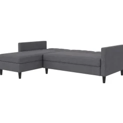 Dorel Home Hartford - 3-zits hoekslaapbank in grijs stof Discount