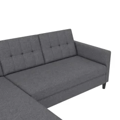 Dorel Home Hartford - 3-zits hoekslaapbank in grijs stof Discount