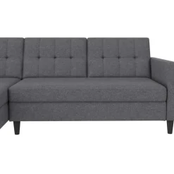 Dorel Home Hartford - 3-zits hoekslaapbank in grijs stof Discount