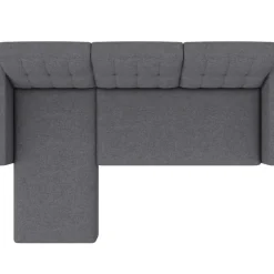 Dorel Home Hartford - 3-zits hoekslaapbank in grijs stof Discount