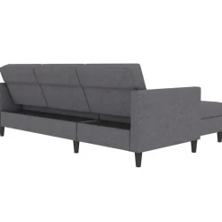 Dorel Home Hartford - 3-zits hoekslaapbank in grijs stof Discount