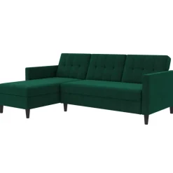 Dorel Home Hartford - 3-zits hoekslaapbank in donkergroen stof Best