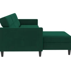 Dorel Home Hartford - 3-zits hoekslaapbank in donkergroen stof Best