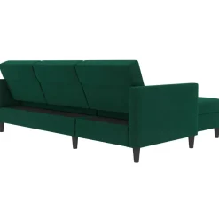 Dorel Home Hartford - 3-zits hoekslaapbank in donkergroen stof Best