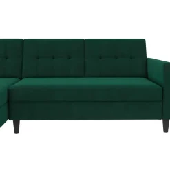 Dorel Home Hartford - 3-zits hoekslaapbank in donkergroen stof Best