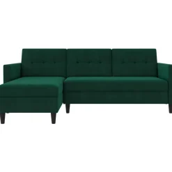 Dorel Home Hartford - 3-zits hoekslaapbank in donkergroen stof Best