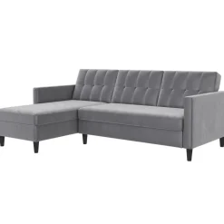 Dorel Home Hartford - 3-zits slaapbank in grijs fluweel Sale