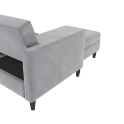 Dorel Home Hartford - 3-zits slaapbank in grijs fluweel Sale