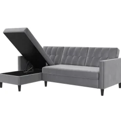 Dorel Home Hartford - 3-zits slaapbank in grijs fluweel Sale