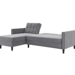 Dorel Home Hartford - 3-zits slaapbank in grijs fluweel Sale