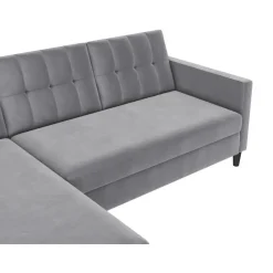 Dorel Home Hartford - 3-zits slaapbank in grijs fluweel Sale