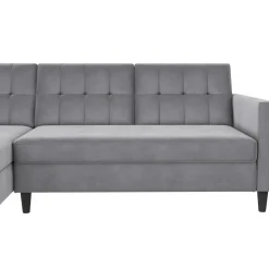 Dorel Home Hartford - 3-zits slaapbank in grijs fluweel Sale